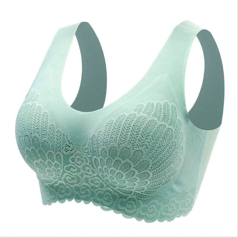 WIRELESS PUSH UP COMFORT SHOCK-PROOF LATEX PAD LACE BRA ??AUTUMN SALE 50% OFF??