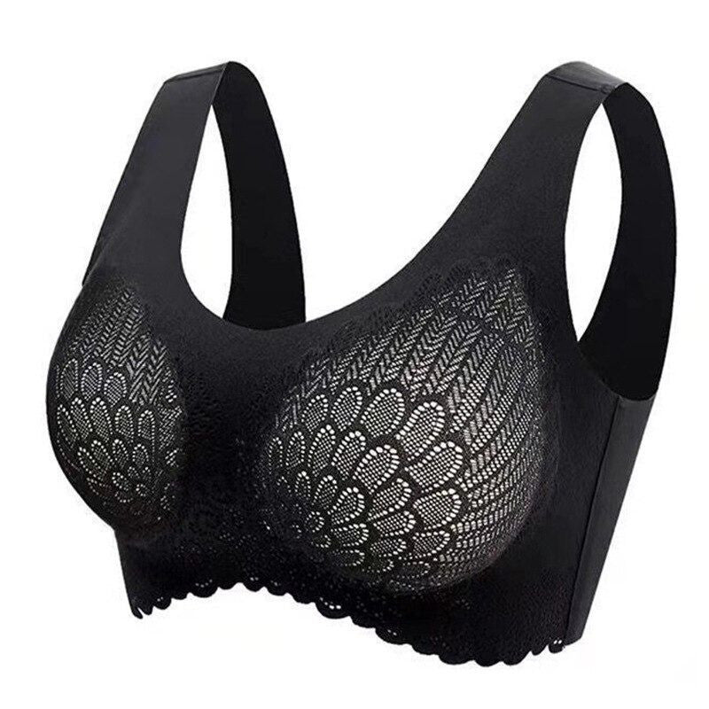 WIRELESS PUSH UP COMFORT SHOCK-PROOF LATEX PAD LACE BRA ??AUTUMN SALE 50% OFF??