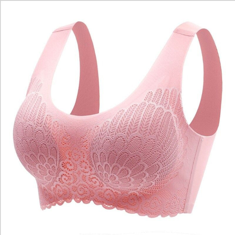 WIRELESS PUSH UP COMFORT SHOCK-PROOF LATEX PAD LACE BRA ??AUTUMN SALE 50% OFF??