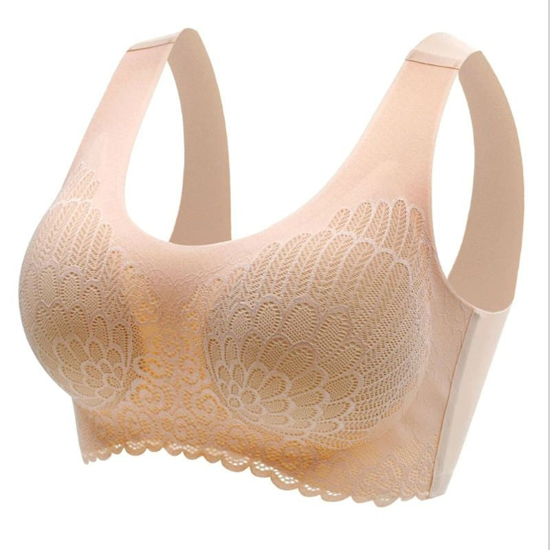 WIRELESS PUSH UP COMFORT SHOCK-PROOF LATEX PAD LACE BRA ??AUTUMN SALE 50% OFF??
