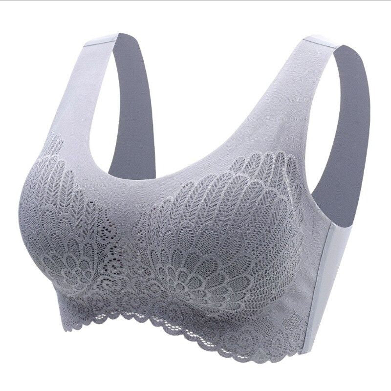 WIRELESS PUSH UP COMFORT SHOCK-PROOF LATEX PAD LACE BRA ??AUTUMN SALE 50% OFF??