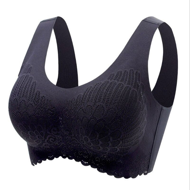 WIRELESS PUSH UP COMFORT SHOCK-PROOF LATEX PAD LACE BRA ??AUTUMN SALE 50% OFF??
