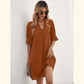Notched Neck Flounce Sleeve Tunic Dress ??50% OFF - LIMITED TIME ONLY??