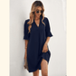 Notched Neck Flounce Sleeve Tunic Dress ??50% OFF - LIMITED TIME ONLY??
