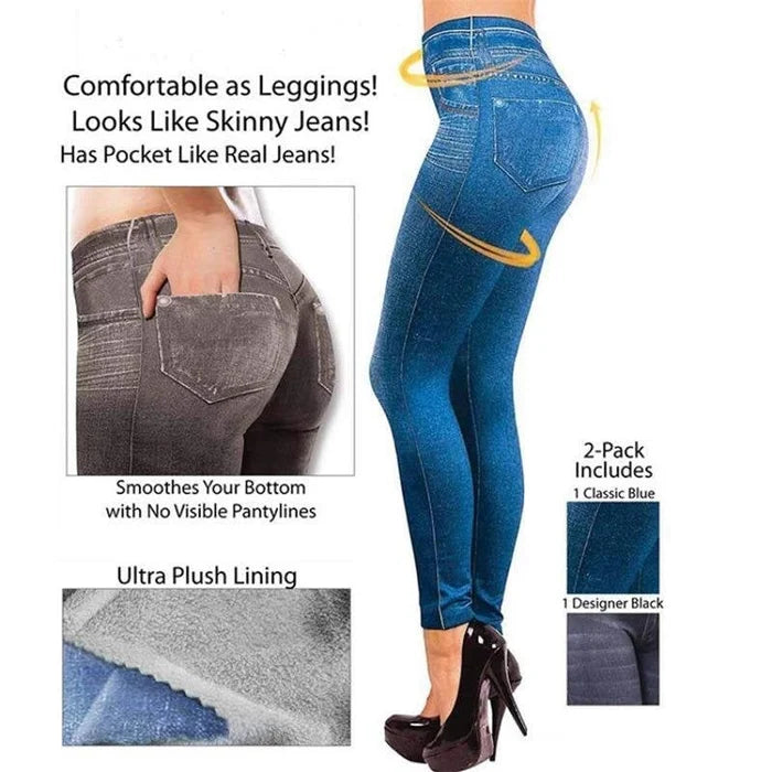 Denim fleece hot sale jeggings