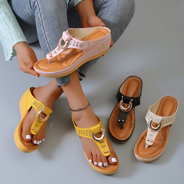 🎁 ROME SUMMER WOMEN FLIP FLOPS WEDGES 🎁 THICK SLIPPERS